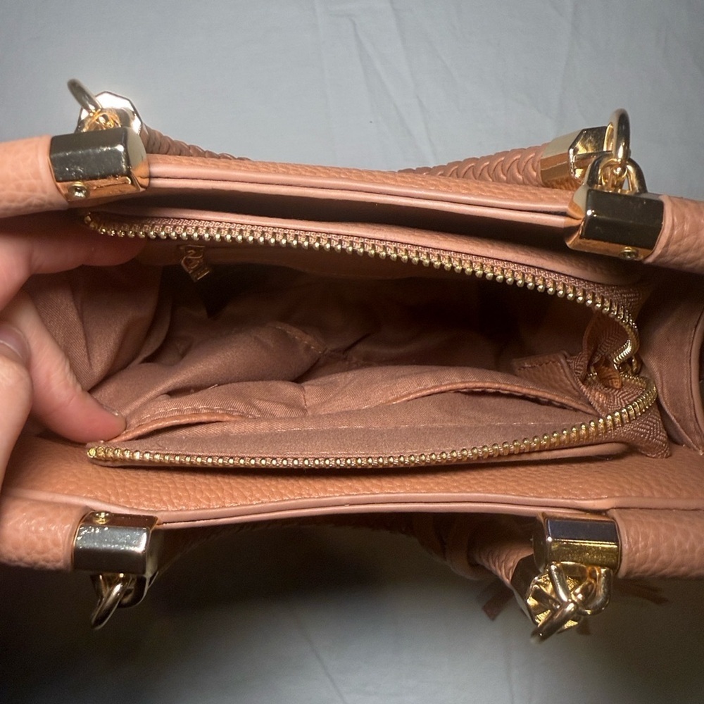 Bebe Los Angeles Dusty Rose Natalie Satchel HandBag Small EUC - Picture 7 of 16